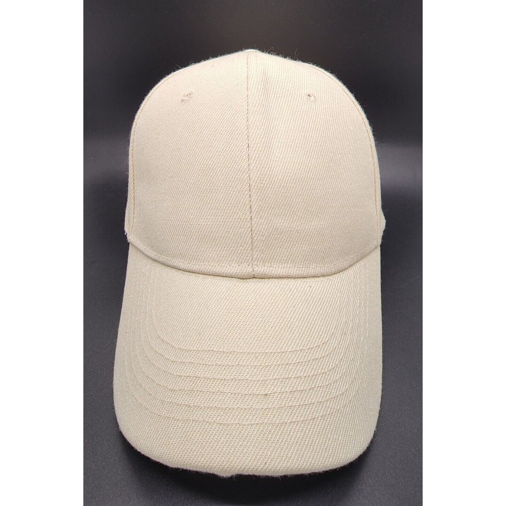 Tan Khaki Plain poalivlaan hat Cap Adjustable EUC